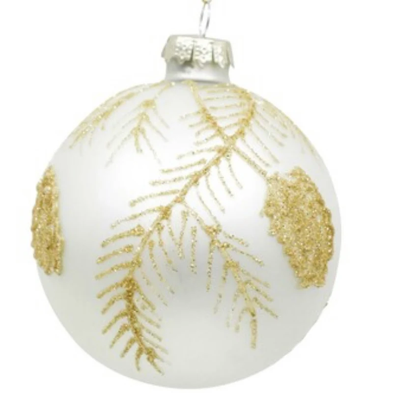 Glass Gold Bauble - Botanical