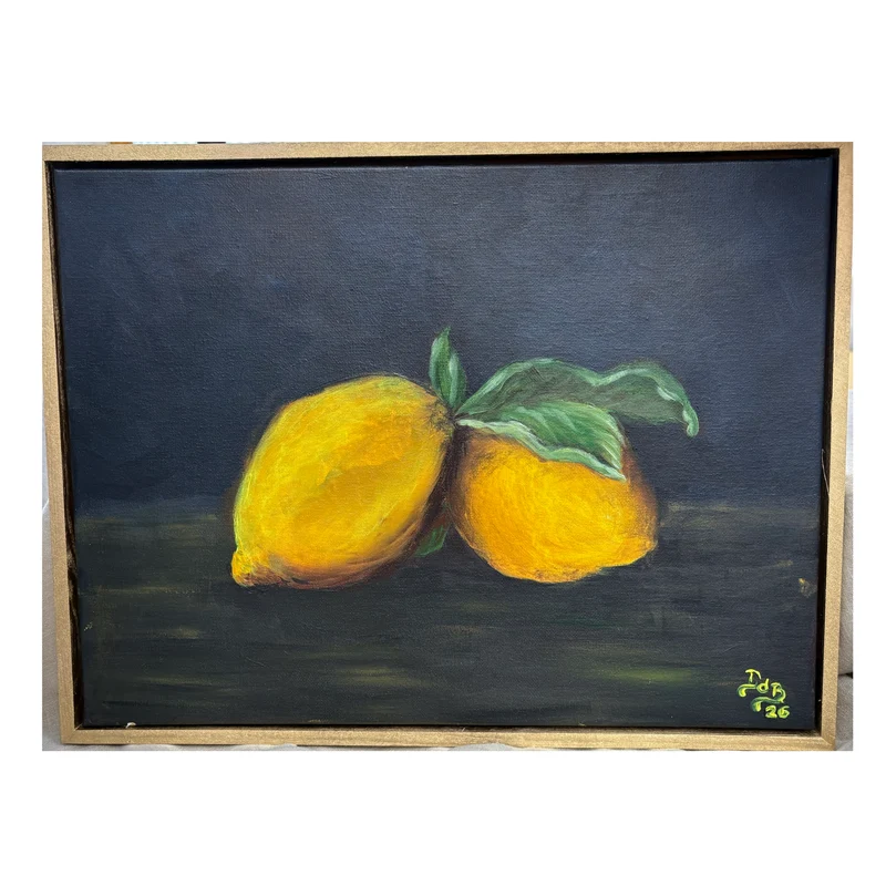 Hand Painted Lemons - Framed Artwork