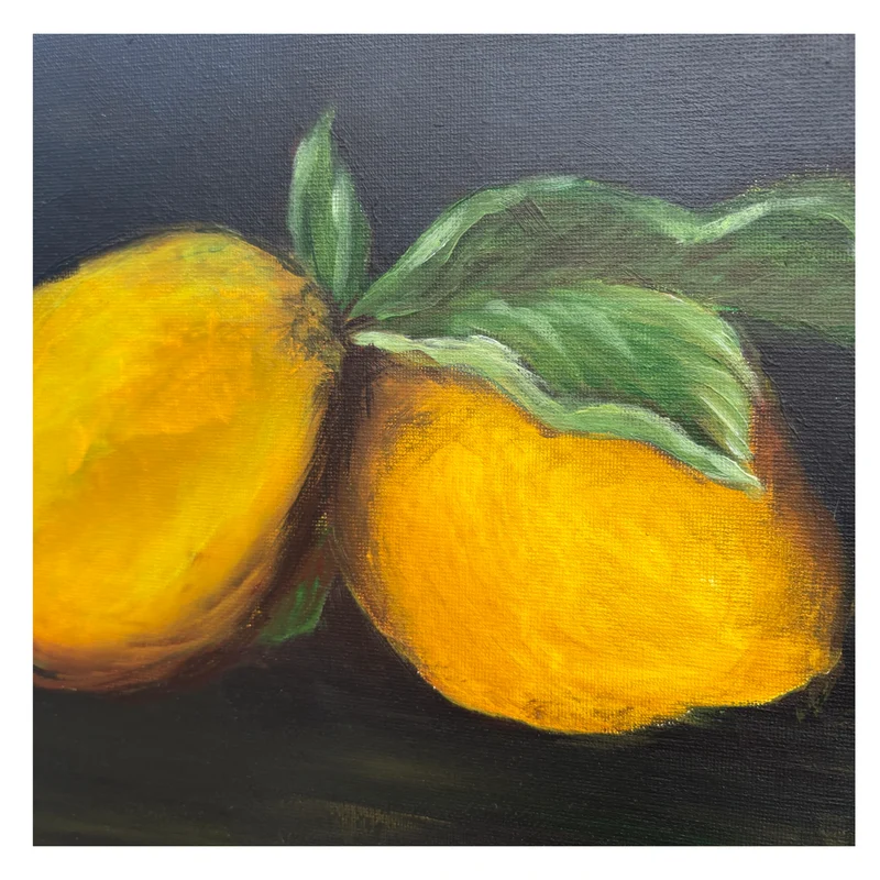 Hand Painted Lemons - Framed Artwork