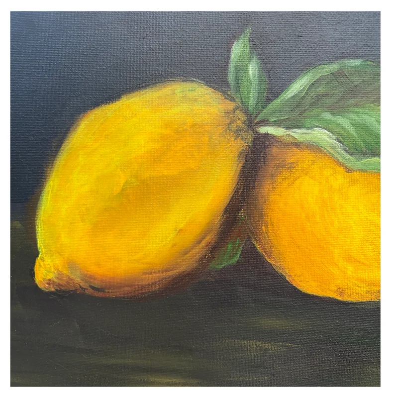 Hand Painted Lemons - Framed Artwork