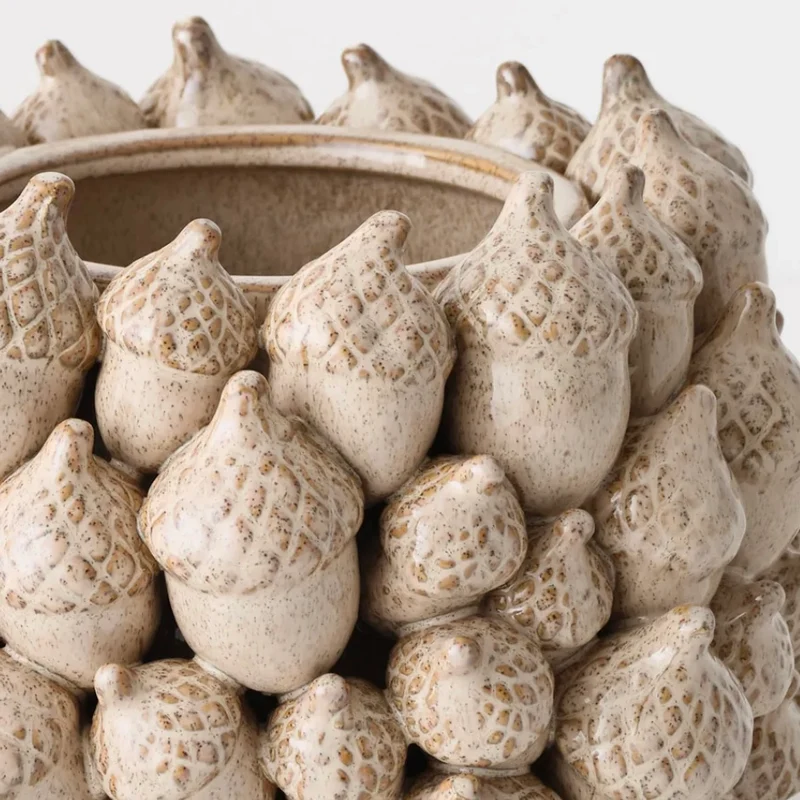 Acorn Pot - Ceramic Almond Cream