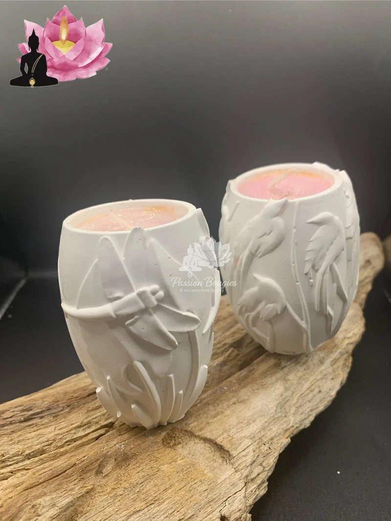 Vase à bougie nature : cerf, libellule ou perroquet 🌿