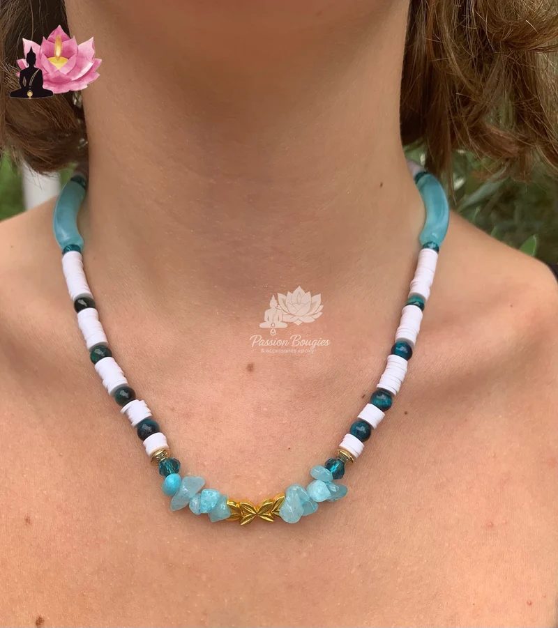 Collier lotus bleu