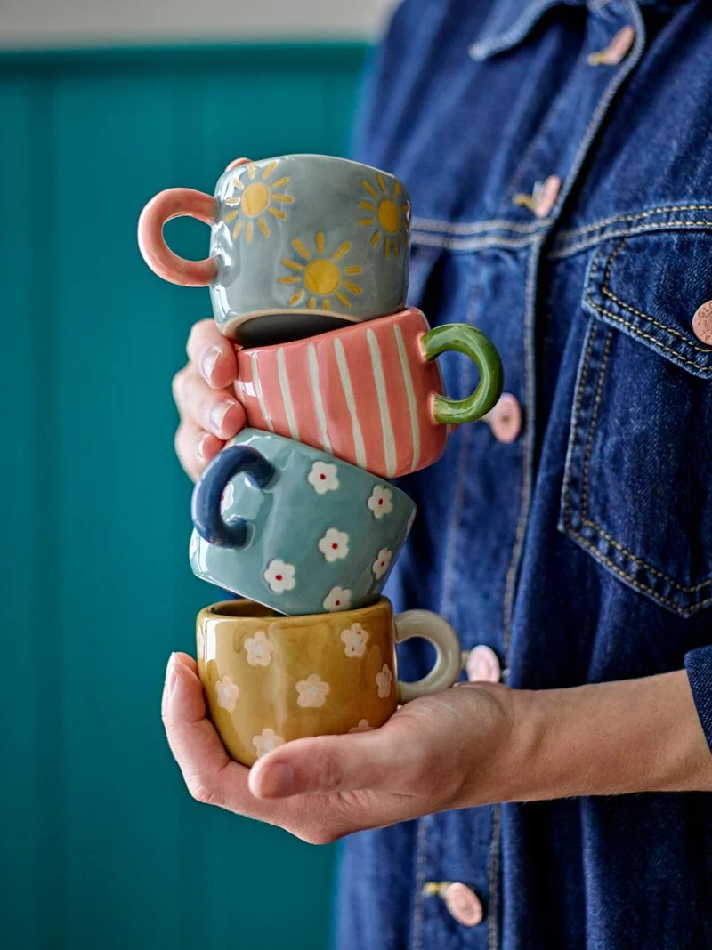 Tasse à rayure rose