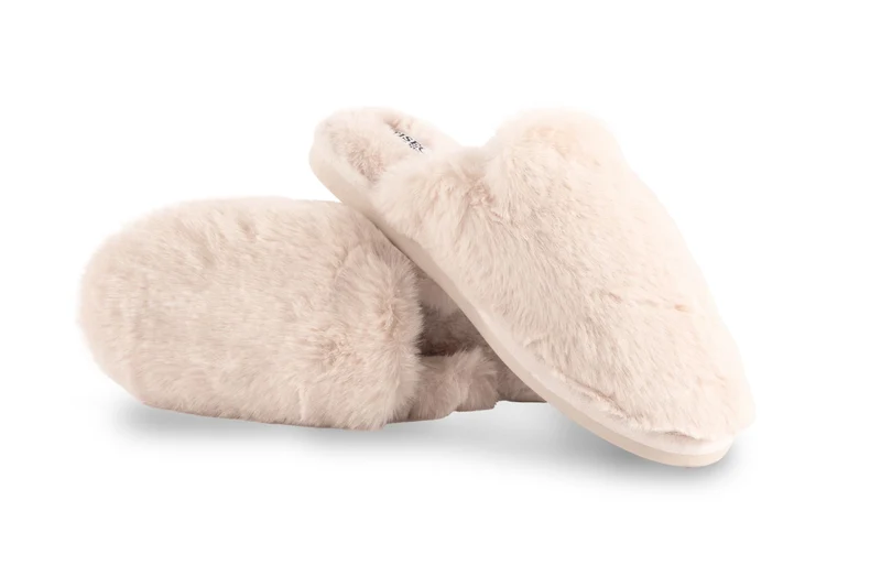 Chausson fausse fourrure ivoire - plusieurs tailles