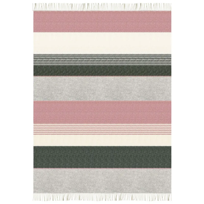Plaid en laine rose et vert