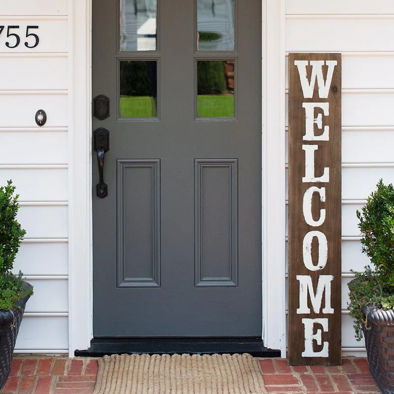 Wood Welcome Sign + Additional Seasonal Sign Toppers