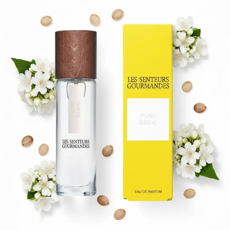 Eau de Parfum MUSC BLANC – Rose Muguetée & Ambrette – 87% Naturel – Doux & Enveloppant – 15ml – LES SENTEURS GOURMANDES