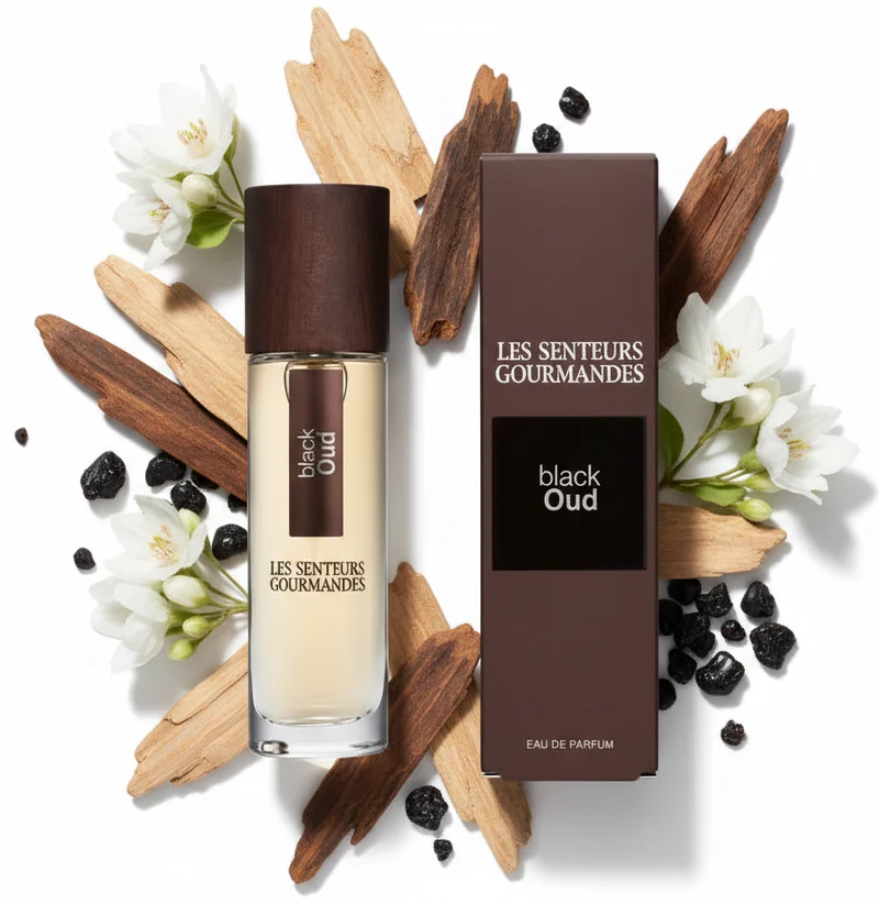 Eau de Parfum BLACK OUD – Bois d'Oud, Encens & Musc – 86% Naturel – Mixte – 15ml – LES SENTEURS GOURMANDES