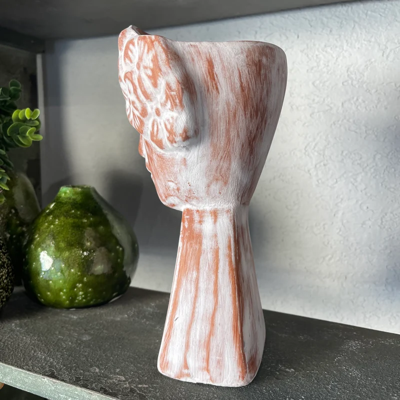 Clay Woman Face ~ Vase