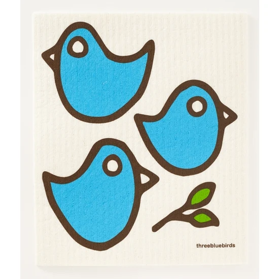 Three Bluebirds Swedish Dishcloths