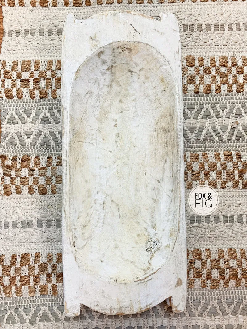 Large Eared White Dough Bowl