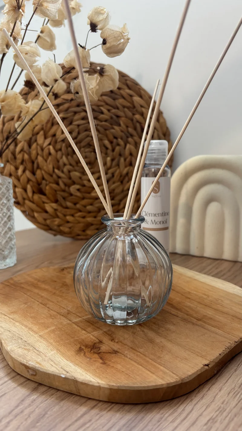 Flacon pour bouquet parfumé | Diffuseur à tige | Transparent | Rond