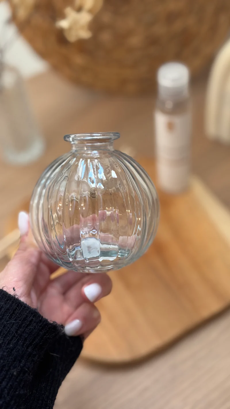 Flacon pour bouquet parfumé | Diffuseur à tige | Transparent | Rond