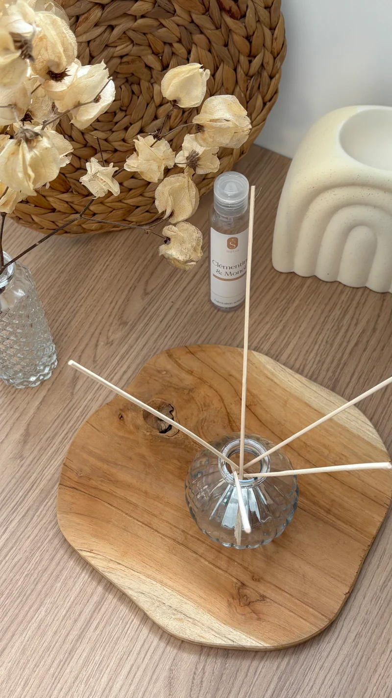 Flacon pour bouquet parfumé | Diffuseur à tige | Transparent | Rond