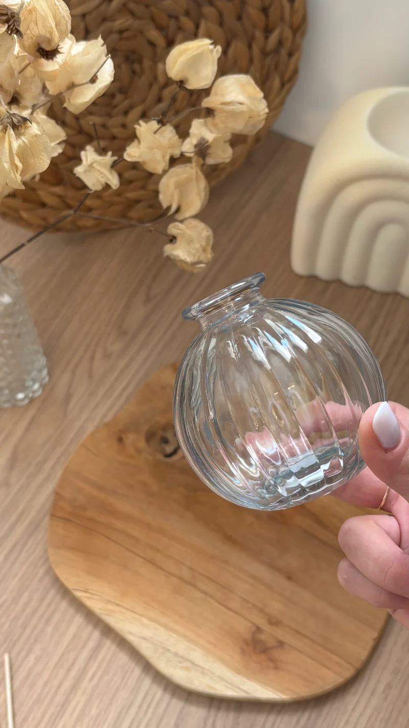 Flacon pour bouquet parfumé | Diffuseur à tige | Transparent | Rond
