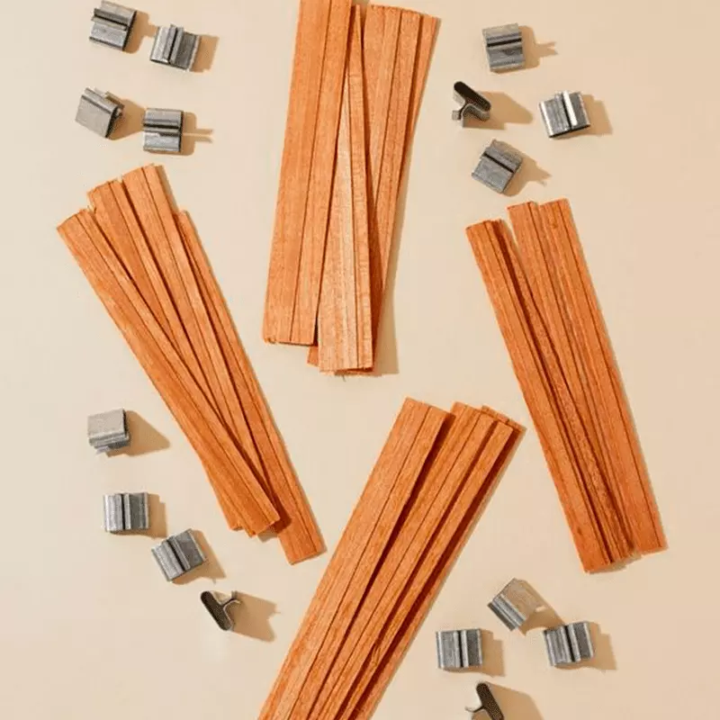 Mèche bois double pour bougies (Echantillons)