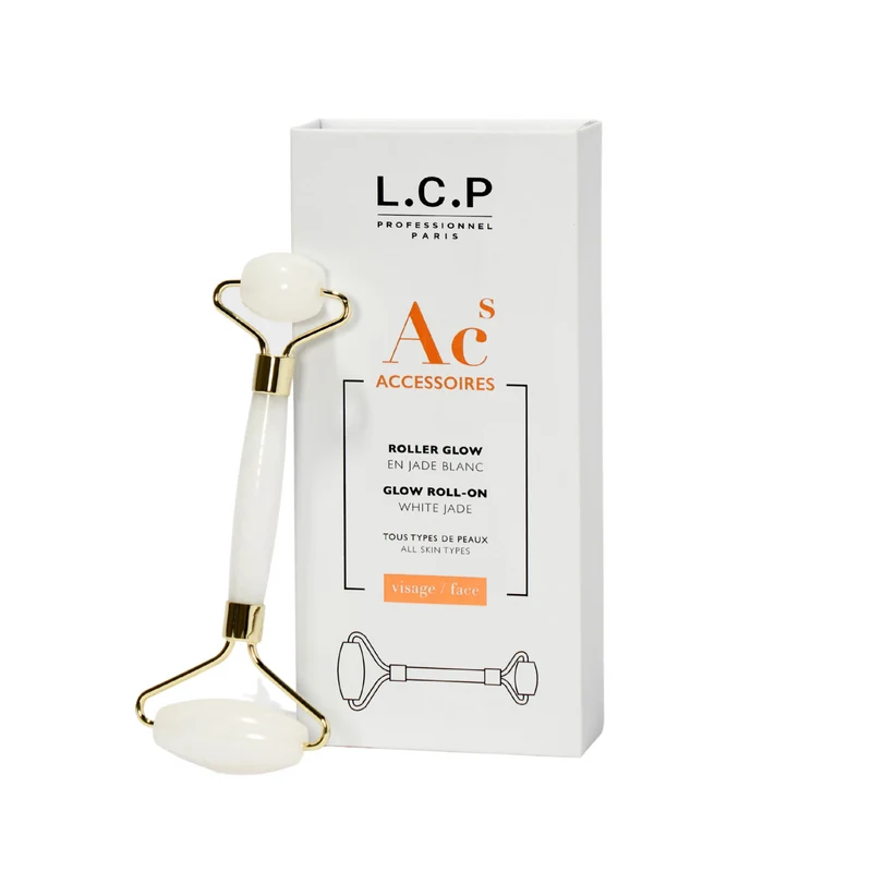 Roller Glow en Jade Blanc - Massage Visage Lissant & Drainant