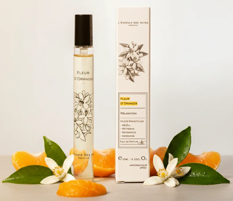 Eau de Parfum FLEUR D'ORANGER – Néroli, Jasmin & Figues Confites – Relaxante & Anti-Stress – 10ml – L'ESSENCE DES NOTES PROVENCE
