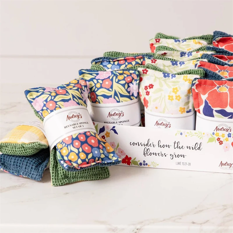 Reusable Fabric Sponges ~ Set of 2 ~ Various Prints