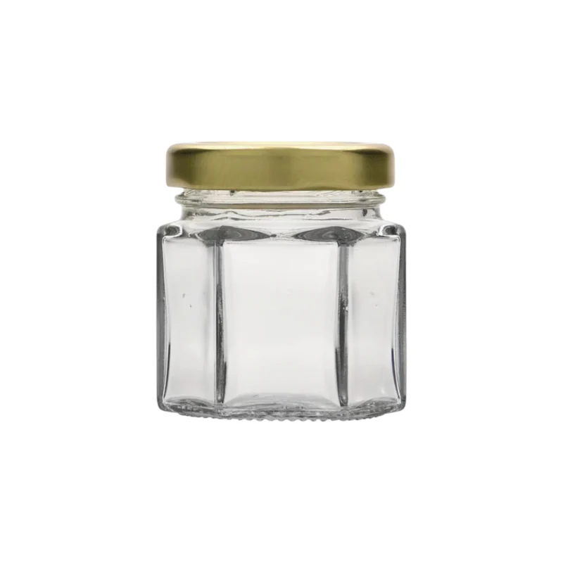 Pot verre hexagonal