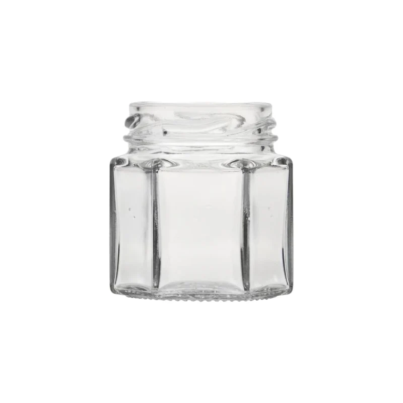 Pot verre hexagonal
