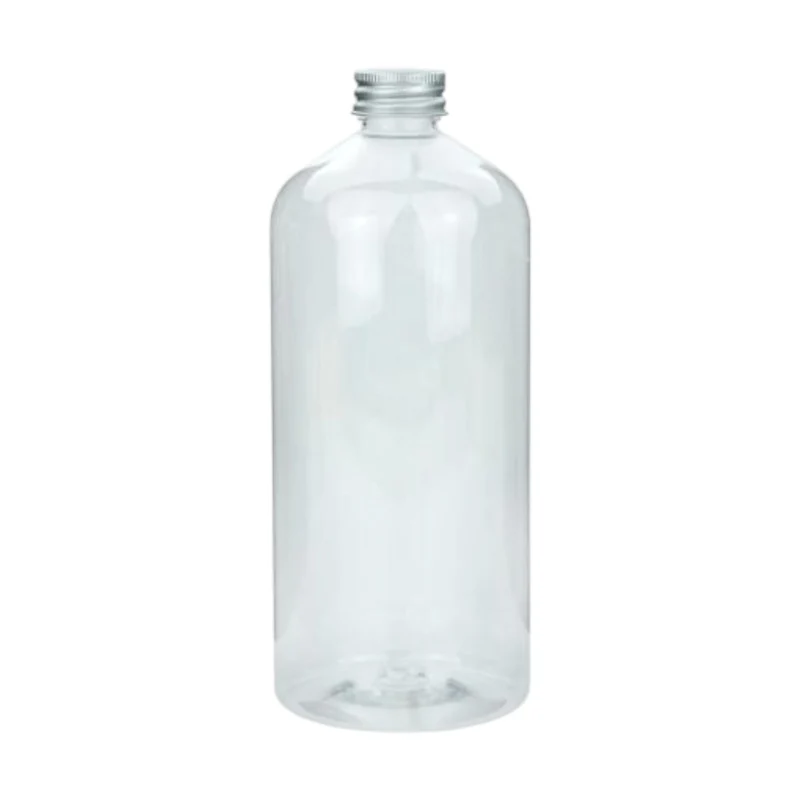Bouteille en PET 1000 ml transparent avec bouchon à vis en aluminium