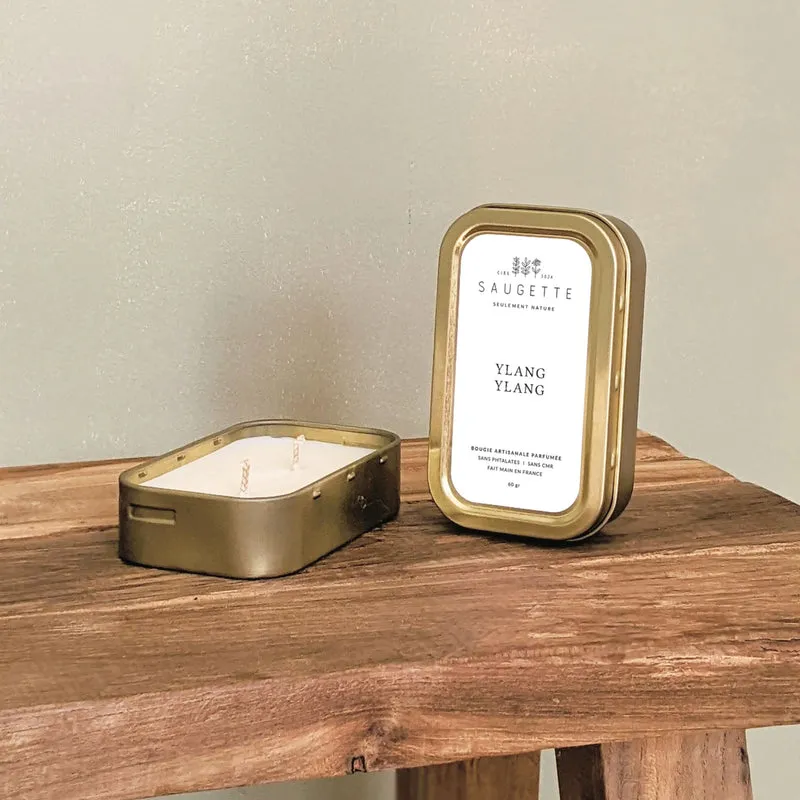 Ylang Ylang - Les p'tites Saugette - 2 mèches - Bougie artisanale parfumée à la cire de soja naturelle