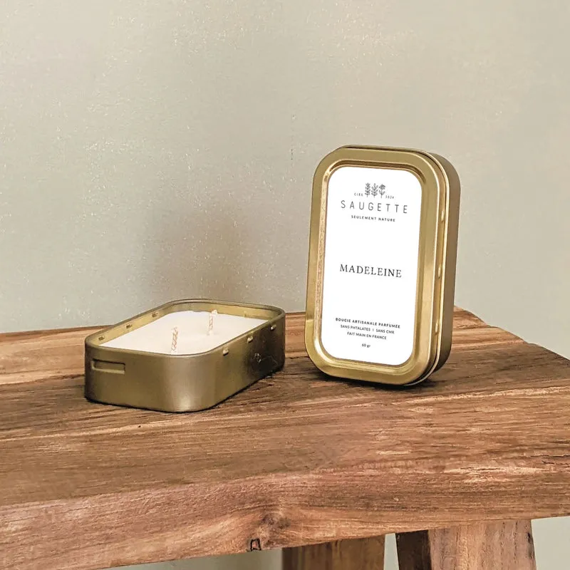 Madeleine - Les p'tites Saugette - 2 mèches - Bougie artisanale parfumée à la cire de soja naturelle