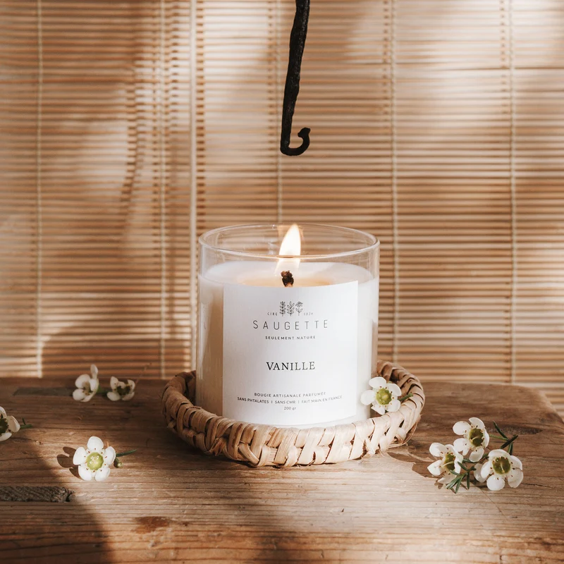Vanille - Bougie artisanale parfumée à la cire de soja naturelle