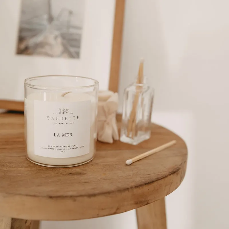 La mer - Bougie artisanale parfumée à la cire de soja naturelle