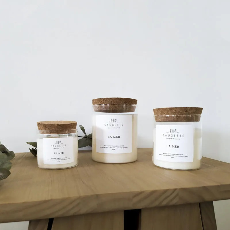 La mer - Bougie artisanale parfumée à la cire de soja naturelle