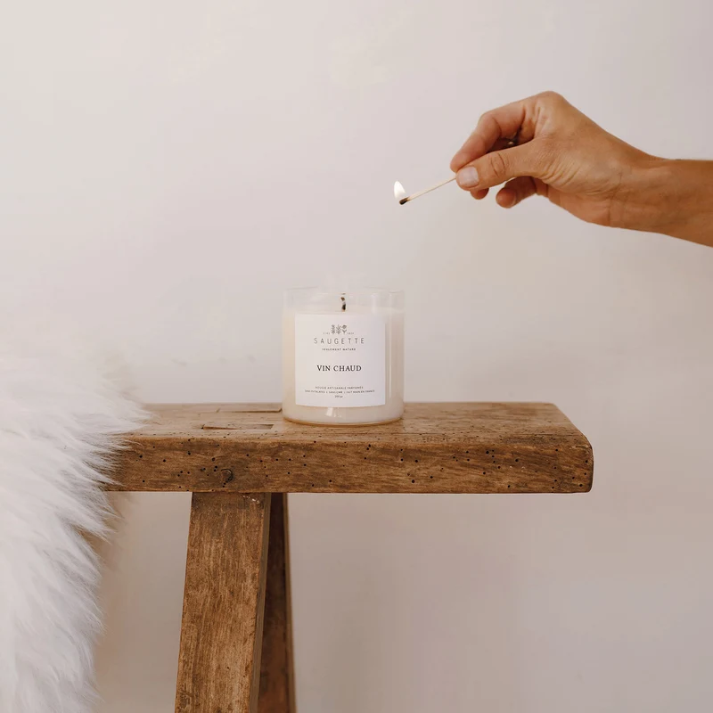 Vive le vent d'hiver - Assortiment de 3 bougies artisanales parfumées à la cire de soja naturelle - Première neige, Forêt de sapins, Vin chaud
