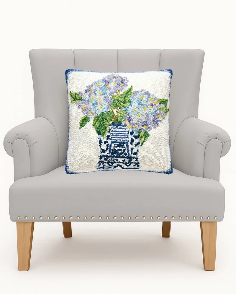 Rhapsody In Blue Hook Pillow ~ Sally Eckman Roberts