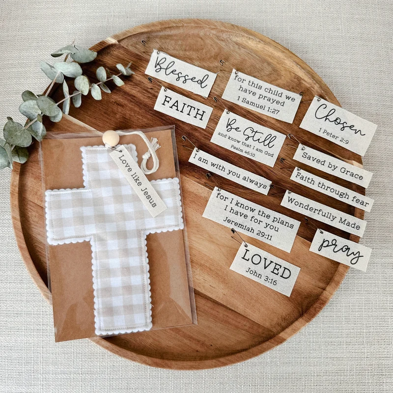 Handmade Natrual Gingham Fabric Cross - 2 Styles