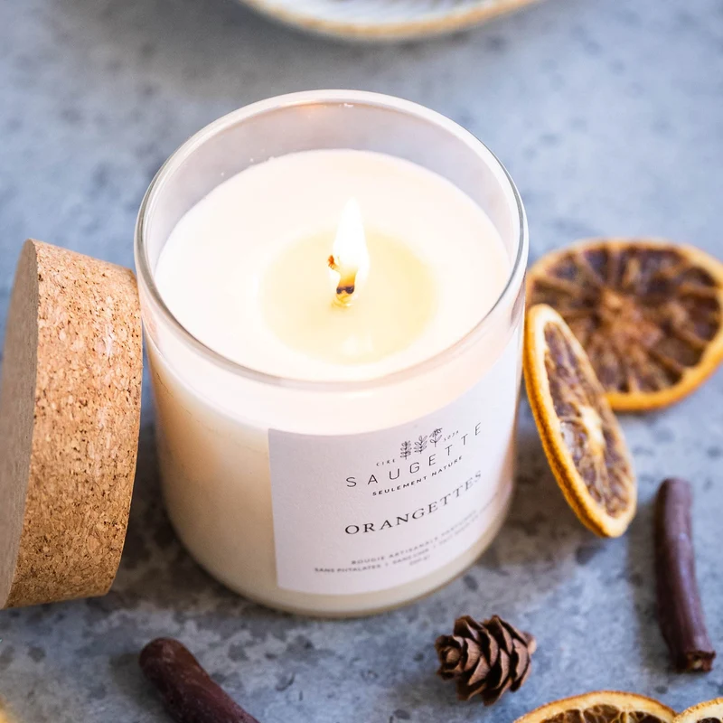 Orangettes - Bougie artisanale parfumée à la cire de soja naturelle
