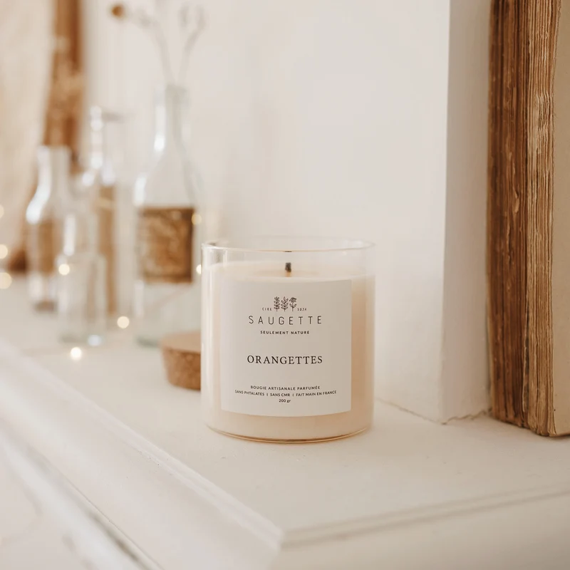 Orangettes - Bougie artisanale parfumée à la cire de soja naturelle