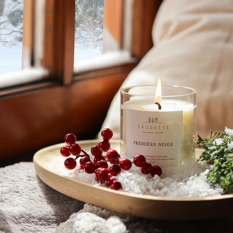 Première neige - Bougie artisanale parfumée à la cire de soja naturelle
