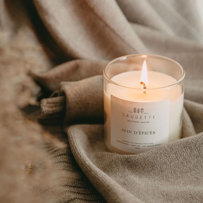 Pain d'épices - Bougie artisanale parfumée à la cire de soja naturelle