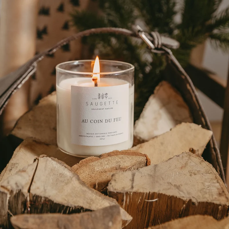 Au coin du feu - Bougie artisanale parfumée à la cire de soja naturelle