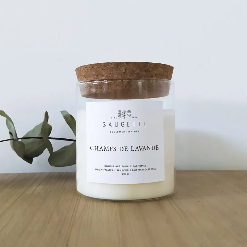 Champs de lavande - Bougie artisanale parfumée à la cire de soja naturelle