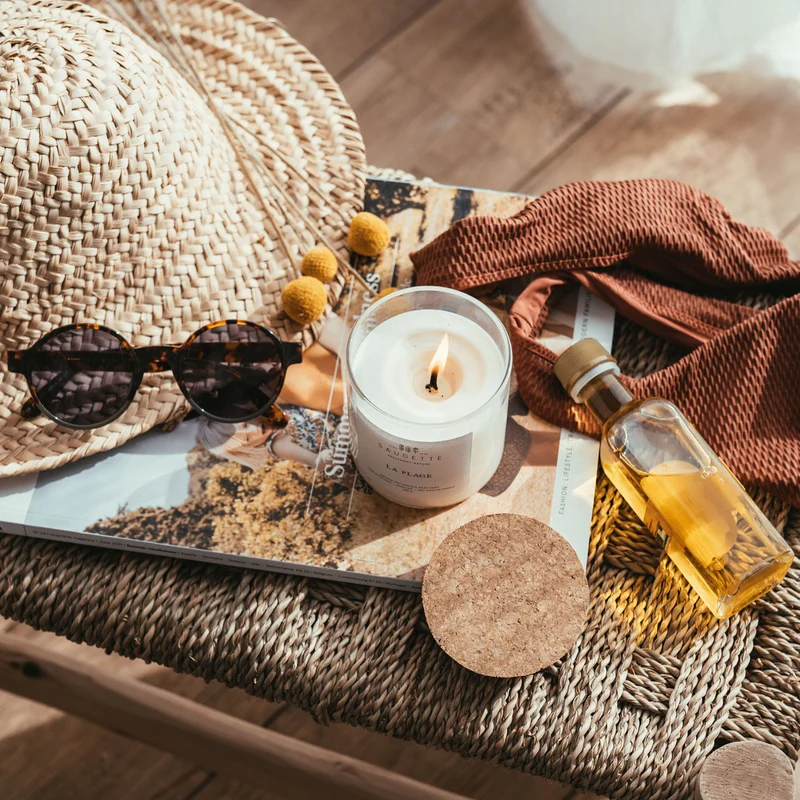 La plage - Bougie artisanale parfumée à la cire de soja naturelle