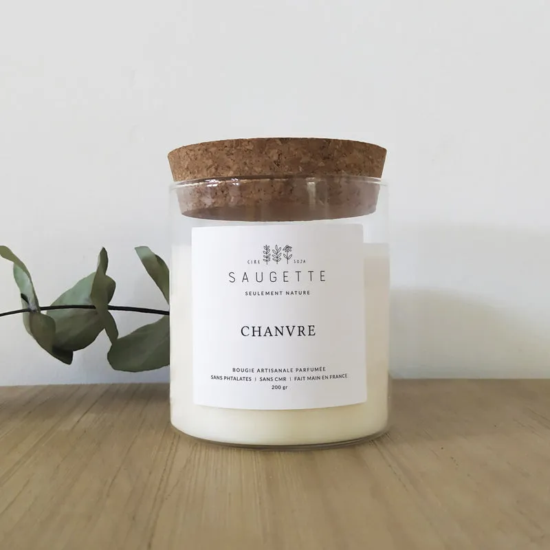 Chanvre - Bougie artisanale parfumée à la cire de soja naturelle