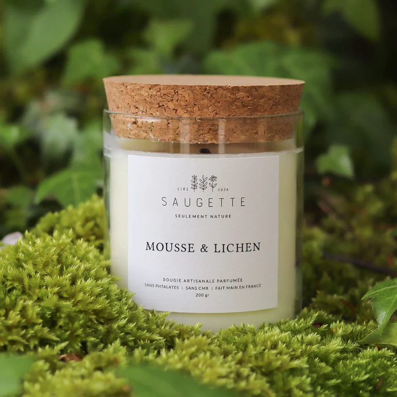 Mousse & lichen - Bougie artisanale parfumée à la cire de soja naturelle