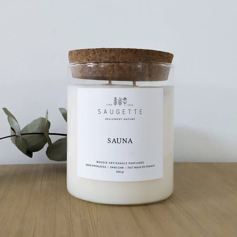 Sauna - Bougie artisanale parfumée à la cire de soja naturelle