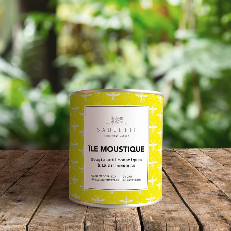 Ile moustique - Bougie artisanale parfumée à la cire de soja naturelle