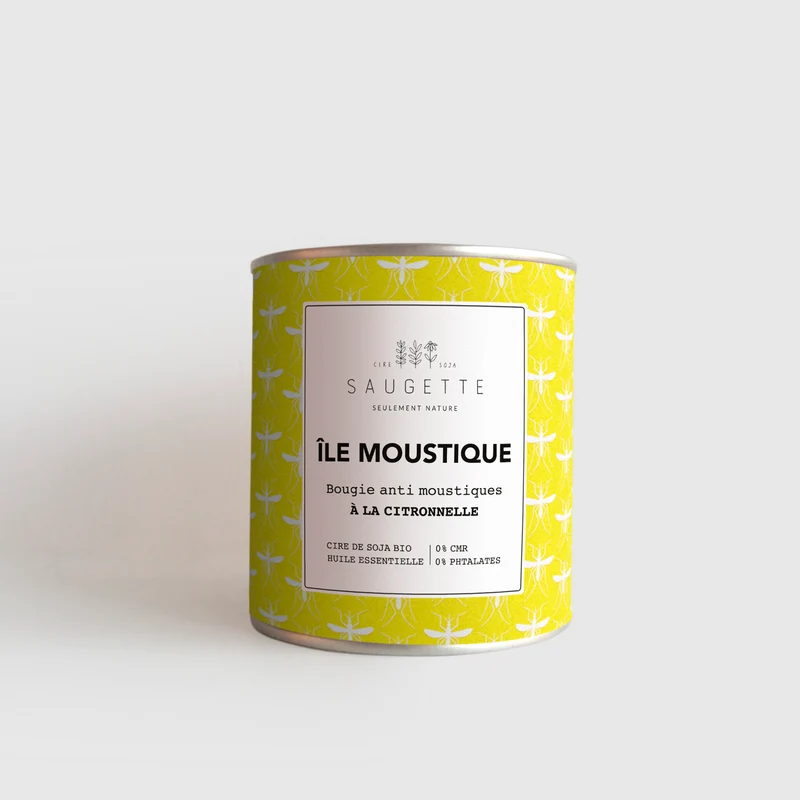 Ile moustique - Bougie artisanale parfumée à la cire de soja naturelle