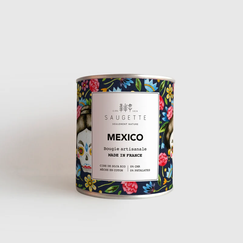 Mexico - Bougie artisanale parfumée à la cire de soja naturelle