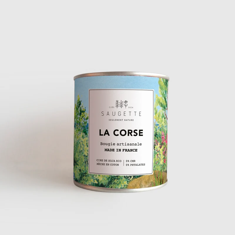 La corse - Bougie artisanale parfumée à la cire de soja naturelle
