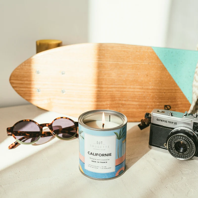 Californie - Bougie artisanale parfumée à la cire de soja naturelle